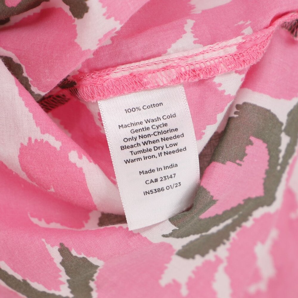 TALBOTS Ikat Medallion Split Neck Popover Shirt Aurora Pink Plus Size 2X - Picture 5 of 6